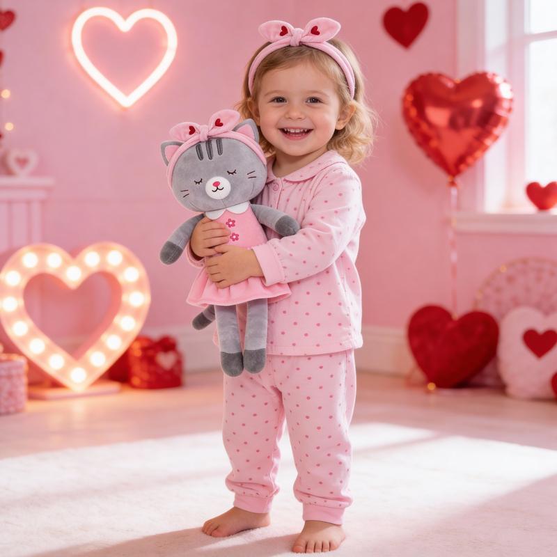 Valentine Gift Plush Cat Doll Soft 15'' Stuffed Animal Toy for Baby Girls, Adorable Holiday Gift for Xmas and Birthday, Valentine Gift for Kids Cozy Cuddle Toy for Kids Valentine Gift Plush Cat Doll Soft 15'' Stuffed Animal Toy for Baby Girls, Adorable Holiday Gift for Xmas and Birthday, Valentine Gift for Kids Cozy Cuddle Toy for Kids