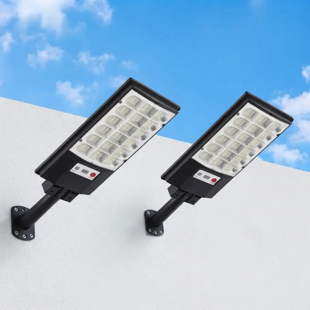 2-Pack Solar LED Outdoor Wall Flood Lights with Motion Sensor, Dusk-to-Dawn, IP65 Waterproof, Remote On/Off, Compact ABS Housing for Driveway, Garage, Waterproof Outdoor Lighting