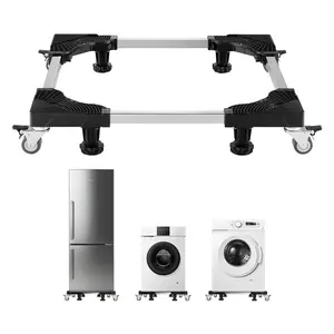 VEVOR Fridge Stand Mobile Base,  , 1100 lbs Load Capacity, Washing Machine Stand with 8 Locking Twin Wheels and 4 Brakes, 27.5 -35.4 Inches Adjustable Furniture Dolly for Washer, Refrigerator and Dryer