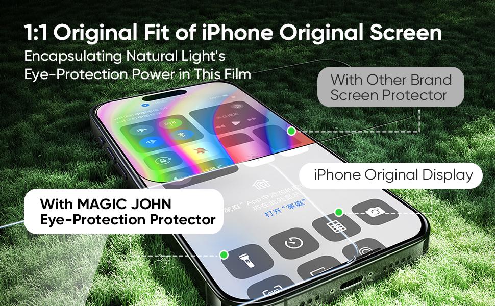 New-MAGIC JOHN 2-Pack Screen Protector for iPhone, Samsung, and Google–Crystal Clear, Scratch-Resistant, Ultra-Smooth Touch, Privacy Protection, Circular Polarized Eye Protection, Easy Installation