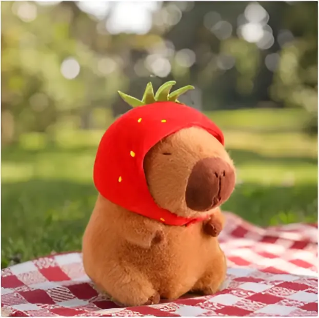 Capybara Strawberry Plush Toy, Stuffed Animal Gift, Soft Huggable, Soft & Comfy Plush Toy, Birthday & Holiday Gift for Boys & Girls, Cute Simulation Capybara Stuffed Toy, Stuffed Animal Realistic, Super Soft Fluffy Capybara Strawberry Plush Toy, Stuffed Animal Gift, Soft Huggable, Soft & Comfy Plush Toy, Birthday & Holiday Gift for Boys & Girls, Cute Simulation Capybara Stuffed Toy, Stuffed Animal Realistic, Super Soft Fluffy