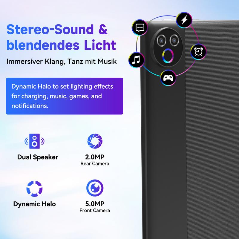 10.1-inch 2-in-1 Android Tablet – Features 64GB internal storage with TF card expansion support, 1280×800 HD display. Bundle includes keyboard, mouse, protective case, stylus, and headphones – Ideal for home and everyday use.