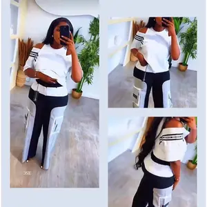 (RUNS SMALL, TAKE A SIZE UP PLEASE) Turkey 2 Pieces Top & Pant Set, Unique Casual Style, Suitable for Various Occasions - Clothing Comfortable Outfit Chic Everyday Trouser