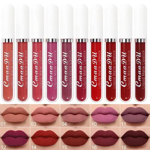 10-Pc Lip Combo Set, Cosmetic Grade Matte Lipsticks & Lip Gloss Kit - Waterproof Hold for Coffee Runs, Nonstick, Assorted Shades, Long-Wear, Beginner-Friendly, All Skin Types, Contains Neither Harmful Additives