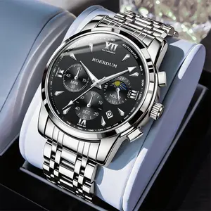 Men's Skeleton Quartz Watch, Luxury Business Dress Automatic Watch, Sapphire Crystal Glass, Waterproof, Tungsten Steel Band