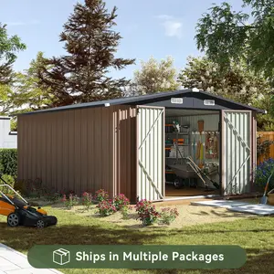 【on sale】AOXUN  Metal Storage Shed for Outdoor, Steel Yard Shed with Design of Lockable Doors, Utility and Tool Storage for Garden, Backyard, Patio, Outside use,