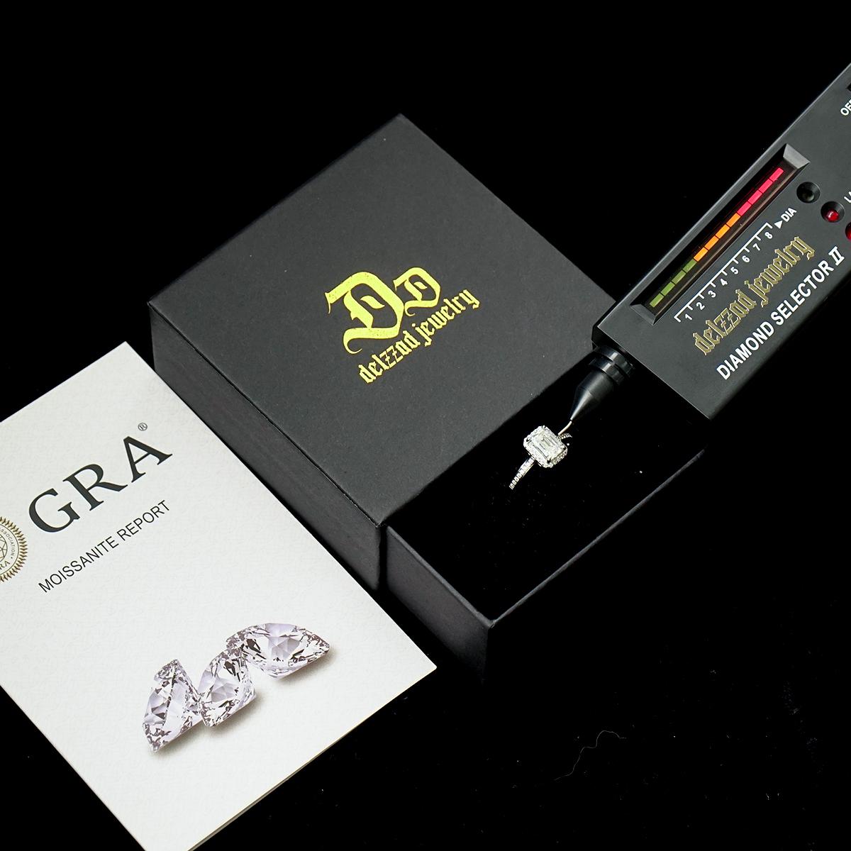 Delzzad 2ct Octagon Halo Ring Synthetic Moissanite Ring S925 Band Christmas Gift