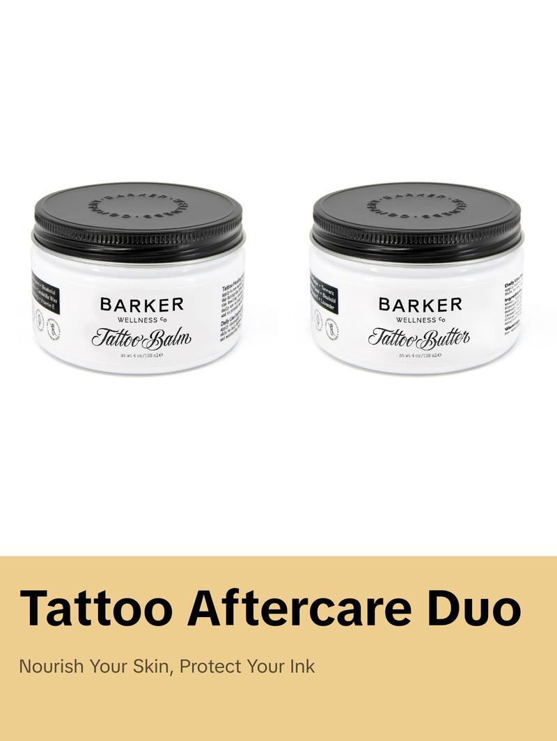 Barker Wellness Tattoo Aftercare Duo - Balm and Butter for Comprehensive Tattoo Care - Cosmetics