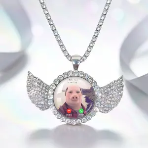 14K White Gold Plated Simulated Diamond Tennis Necklace,Viral John Pork is Calling Necklace, John pork necklace