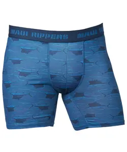 Maui Rippers Men's Premium Underwear Boxer Briefs - Sailfish Print, Double-lined Reinforced Pouch, Moisture-wicking, Dri-Fit® Technology, Comfortable Fit