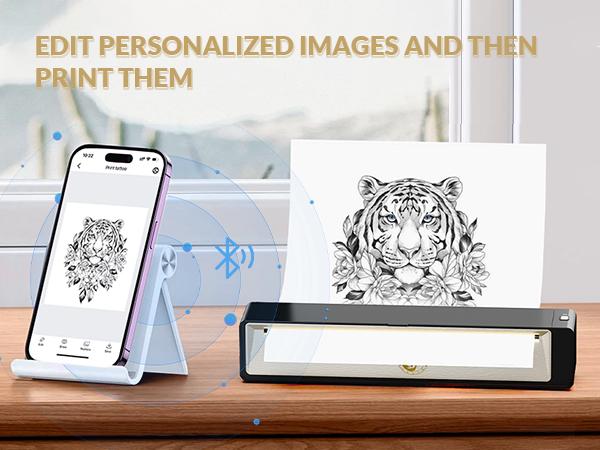 [Wormhole] Wireless Bluetooth Tattoo Stencil Printer - Portable Thermal Copier for Smartphones & PC with App Control, Long Lasting Battery, Ink-Free Technology