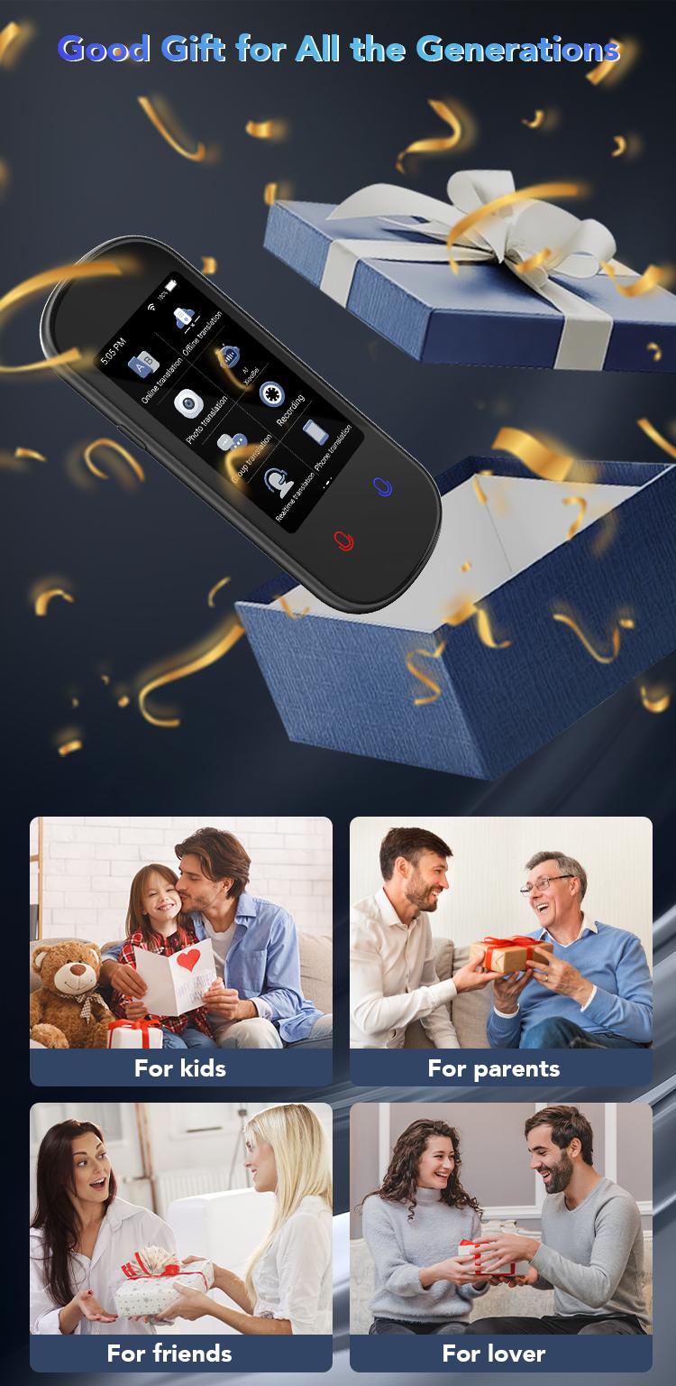 AI intelligent multilingual translation Language Translator Device, Instant Translator with 3.1" Touch Screen & 139 Languages, Real Time Smart Voice Photo Translator, Offline Online Translation for Business Learning Travel