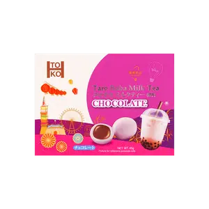 TOKO Taiwan Taro Boba Milk Tea Chocolate Chewy Candies 45g - Popping Boba Filling