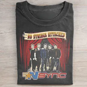 Vintage Nsync Boy Band Graphic Tee - No Strings Attached Album Merch - 90s Pop Music Shirt - Iconic Music Shirt - Joey, Lance, Justin, Chris and JC Shirt - Gift for 90s Music Lover