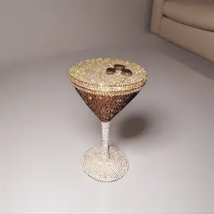 Shiny Goblet Rhinestone Clutch with Coffee Beans Ultimate Glam Statement Piece Sparkling Design Fashion Accessory