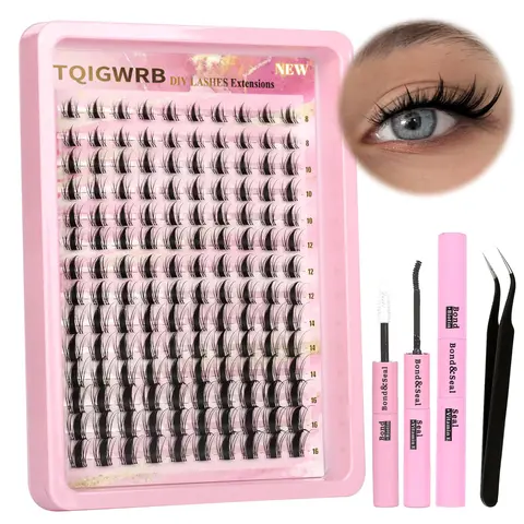C-Curl False Eyelash Clusters Pack, Wet-Look Spiky Manga Anime Lashes Kit with Lash Glue & Tweezers for Easy Anime-Inspired Eye Makeup Application