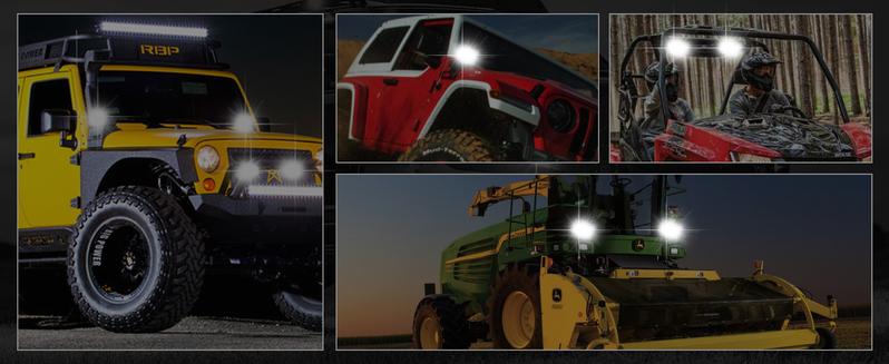 DIBMS Led Light Pods 4PC 4Inch 60W Flood Spot Combo Triple Row Driving Lamp Roof Bumper Off Road LED Work Lights Pods for Van Camper Wagon Car Pickup Golf Cart ATV UTV SUV Truck Boat 4x4