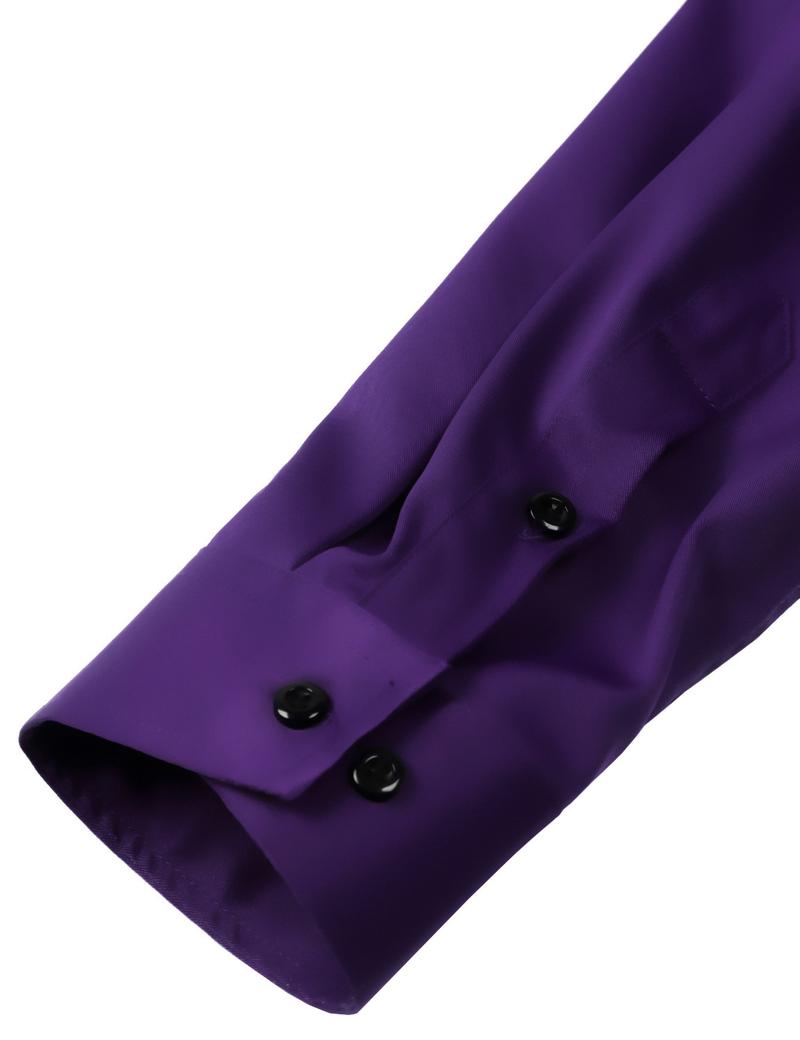 ZEROYAA Men's Long Sleeve Dress Shirt Modern Slim Fit Wrinkle-Free Casual Business Button Up Shirts Elegant Smooth Satin Finish