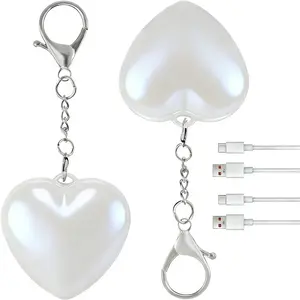 Heart-Shaped USB Rechargeable Keychain Light Love Wallet Tote Bag Touch Sensing Light Leather Handbag with Chain Strap for Women Heart-Shaped Illumination Functional  Stylish Valentine's Day gift