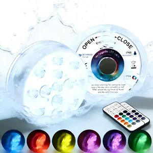 2/4-Pack 13LED Pool Lights with Remote (Batteries Not Included), 16 Color Changing Submersible Lights for Above Ground Pool, Pond, Bathtub, Hot Tub, Party & Home Decoration