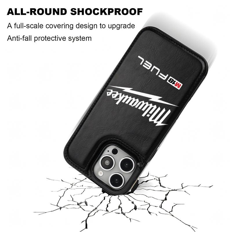 Milwaukee Pattern Phone Cases,Compatible For SAMSUNG GALAXY S22 S23 S24 ULTRA PLUS Premium Leather Flip Wallet with Card Bag Holder Women Gift ,Black Brown Pink,  Shockproof Anti-Drop Full Protection Cover Shell Casing