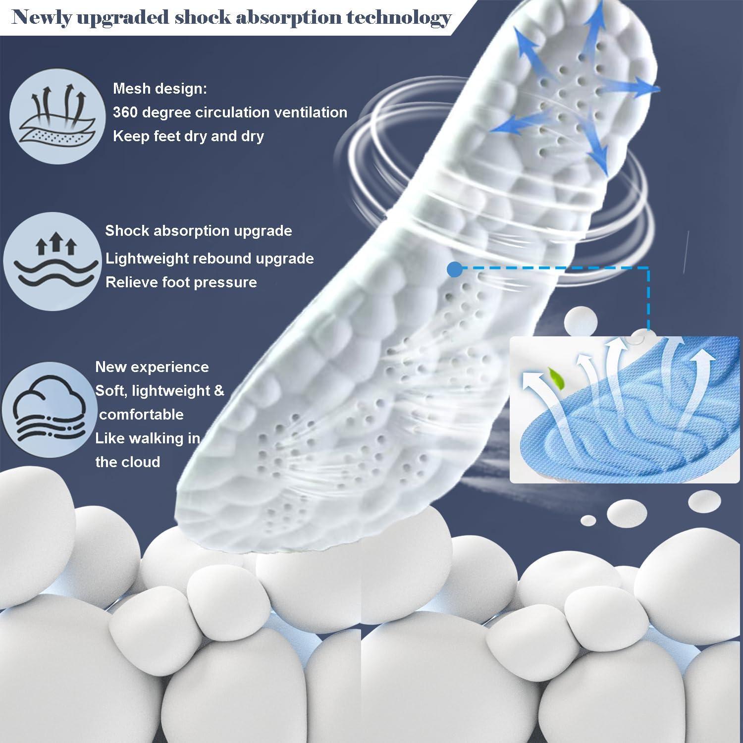 4D Cloud Soles Memory Foam Shoe Inserts,Support Shock Absorption Cushioning Sports Comfort Inserts, Breathable Shoe Inner Soles for Running,Walking,Hiking etc. 4D Cloud Soles Memory Foam Shoe Inserts,Support Shock Absorption Cushioning Sports Comfort Inserts, Breathable Shoe Inner Soles for Running,Walking,Hiking etc.