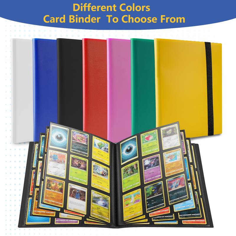 Cards 9 Pocket Strap Binder 360 Side Loading Pockets for Soccer Basketball Sports Hockey Cards Archival Safe Acid Free Trading Card Album 20 Pages Side Loading