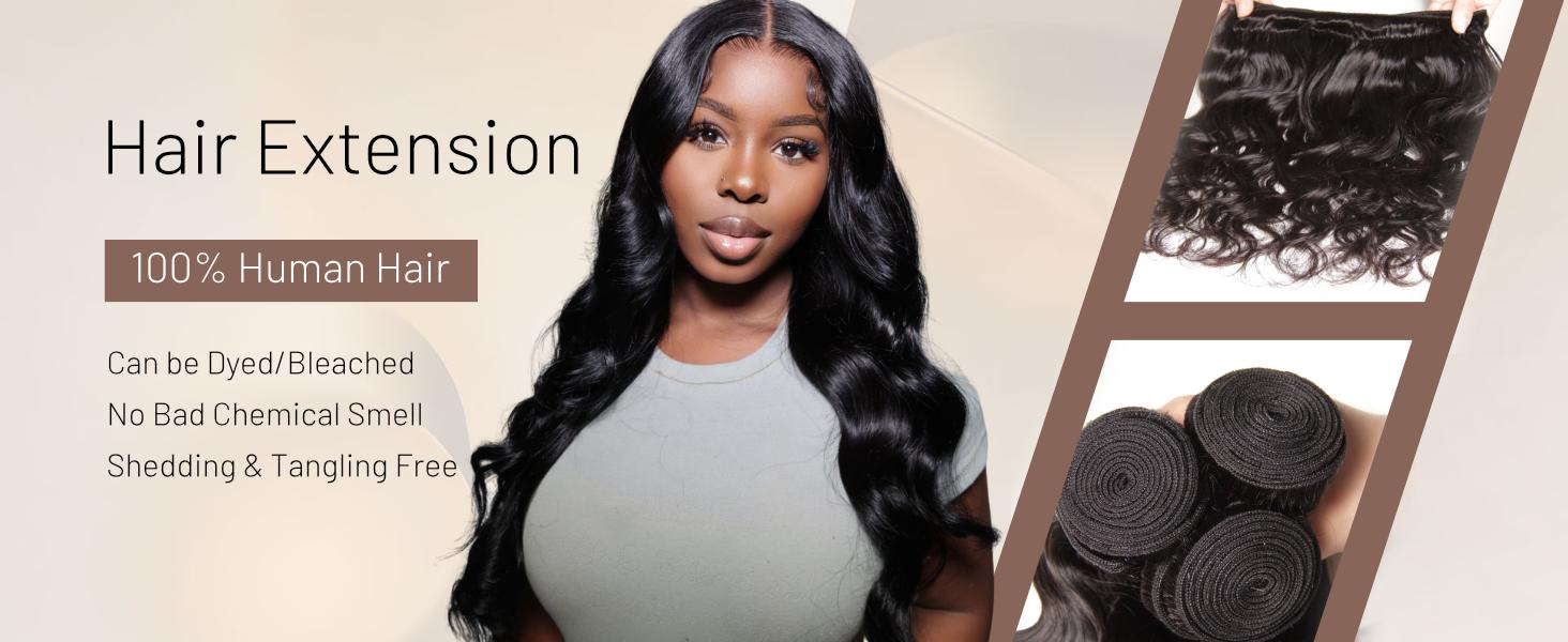 UNice Body Wave Human Hair Bundles Brazilian Virgin Hair Weave Extensions Sew in Bundles Straight Water Wave Kinky Straight #greenish #TikTokShopSpringGlowUp
