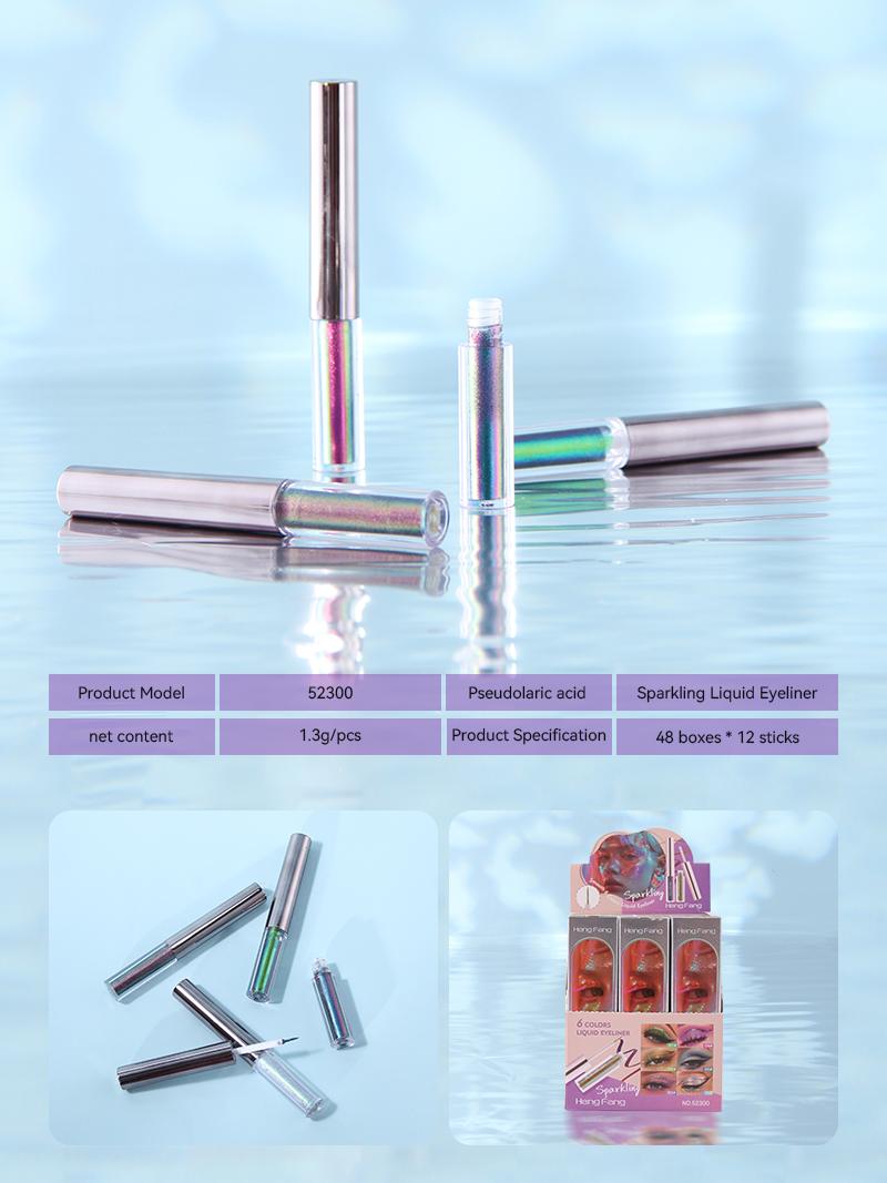 Multi-Chrome Glitter Liquid Eyeliner Pen — 6 Color-Shifting Shades (Fine Point Brush Tip, Richly Pigmented No-Prime Formula, Smooth Non-Drying Texture for Party/Everyday Bold Eye Looks)  #ColorShiftingGlitterEyeliner #FineTipEyelinerPen