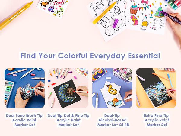 Medium Tip Iridescent Glitter Acrylic Paint Marker Set Of 24, HolidayHaul Medium Tip Iridescent Glitter Acrylic Paint Marker Set Of 24, HolidayHaul