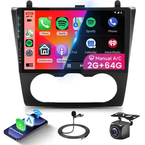 Android Car Stereo for 【Nissan Altima 2008 2009 2010 2011 2012 (Manual A/C)】 with Wireless Carplay Android Auto, 9'' Touch Screen Bluetooth Radio Support GPS Navigation WiFi FM SWC USB Backup Camera