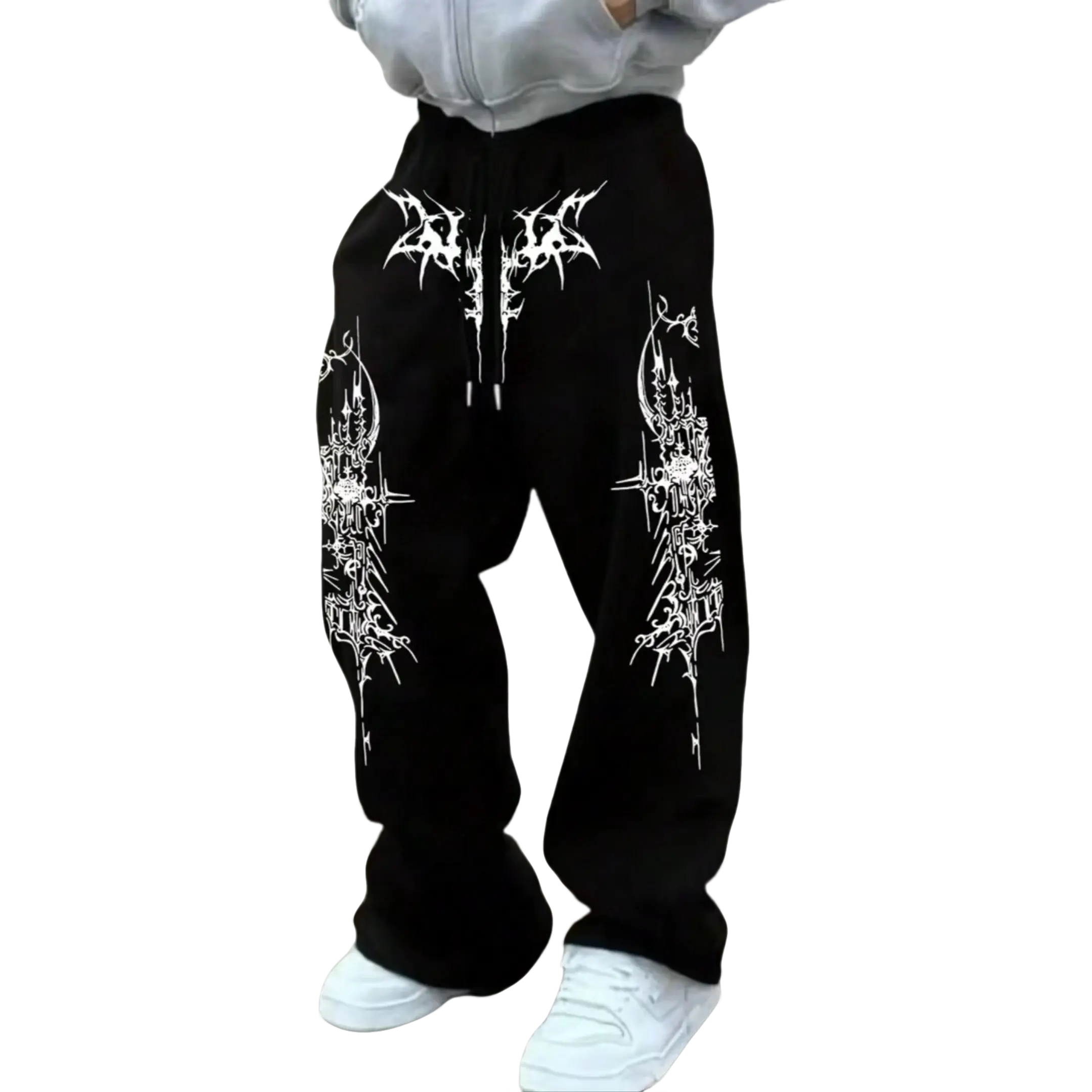 Men's Thorn Pattern Drawstring Joggers - Fashion Apparel, Mens Clothing, Sweats, Comfy Pants, Stretch Activewear, Elastic Casual Sportswear for Outdoor Sports & Athleisure (All Seasons), Male Clothing, Men's Pants, Long Pants, Adjustable
