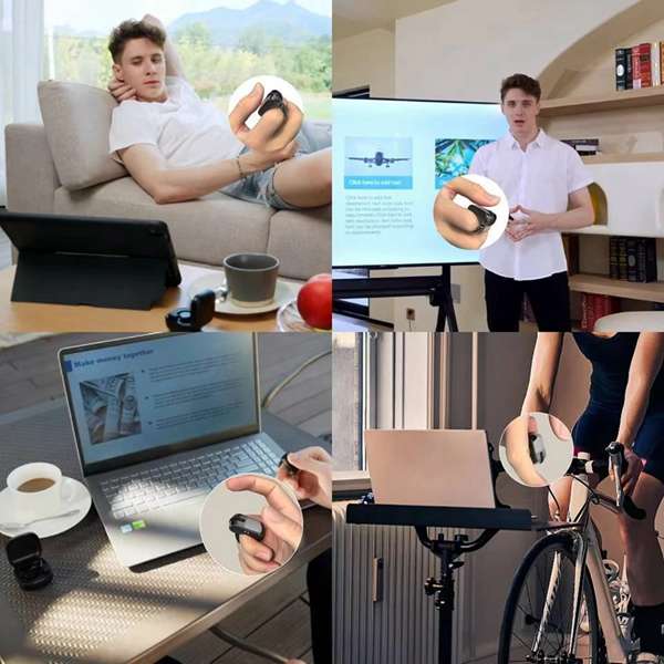 Wireless Bluetooth Ring for Mobile Phone - Short Video Like Button, Lazy Selfie Page Turner, Novel Review Remote Control Mouse (2.4G Version)