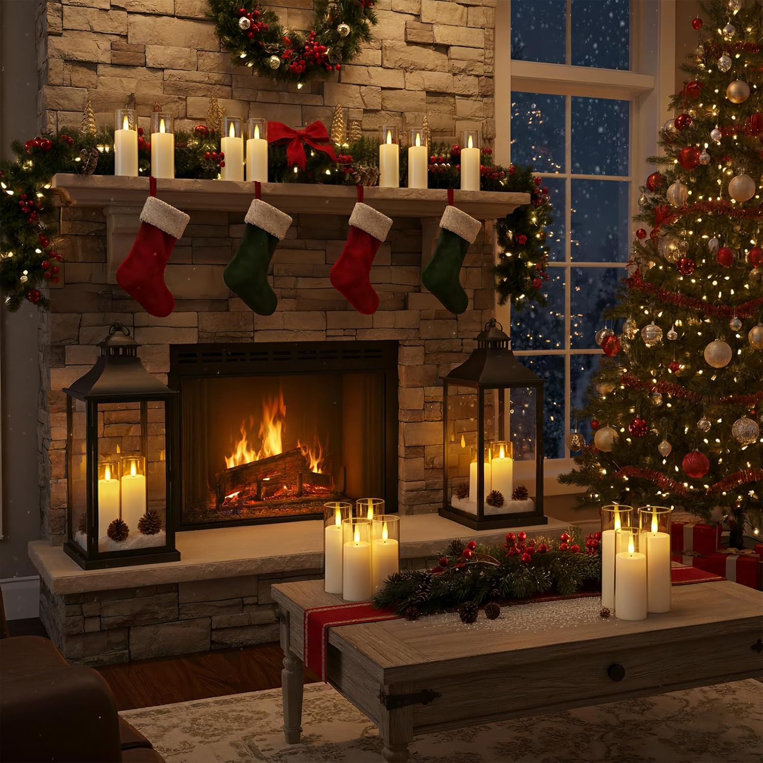 【Set of 9】Pure White Acrylic Flameless LED Candles, Battery Operated With Remote Control and Timer, Electric Fake Candles for Wedding, Home Decor, D2.2 xH 5" 6" 7"