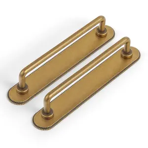 2 Pack Antique Brass Cabinet Pulls with Backplate for Vintage Furniture Hardware Enhance Aesthetic Cohesive Look Classic