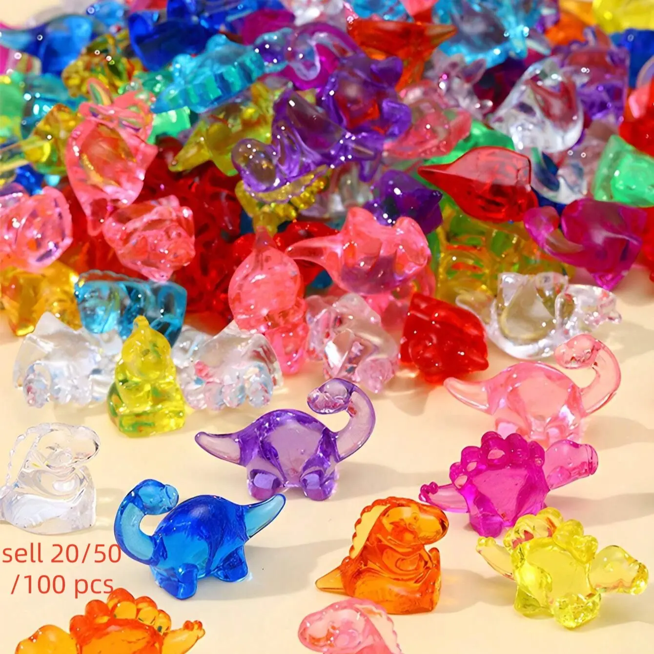 20/50/100 pcs Mini Dinosaur Models, Colored Acrylic Resin Dinosaur Figurines, Resin Animal Figurines for Birthday Party Favors, Vase Fillers, Desk Decor, Aquarium Decorations and Creative Home Decor