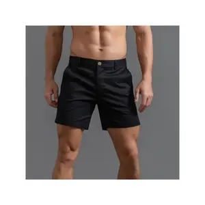 Men's Classic Fit 6-Inch Khaki Cotton Shorts - Lightweight, Quick-Dry, Slim Fit with Elastic Waistband & Drawstring, Durable Hiking, Climbing & Casual Attire