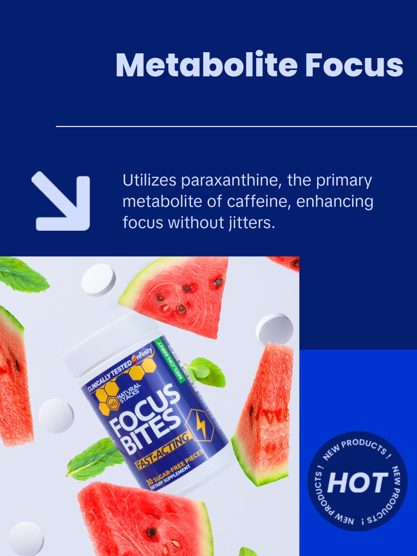 Focus Bites -  Energy and Focus Supplement with enfinity paraxanthine