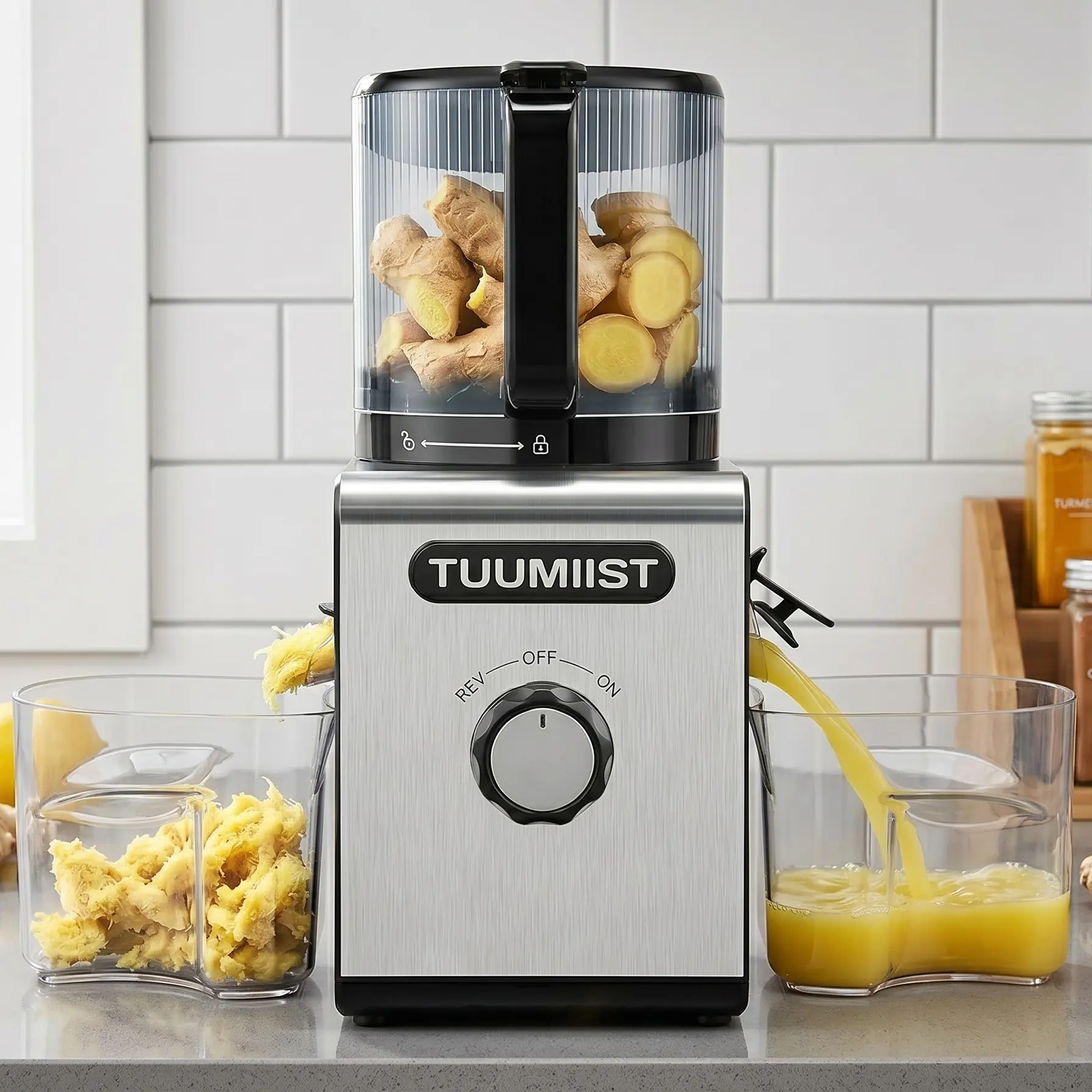 TUUMIIST Corded Slow Cold Pressed Masticating Juicer Machine, Whole Vertical Multifunctional Fruit Juice Extractor - 6.5in Large Feed Chute for Whole Fruits & Vegetables, High Juice Yield, Easy To Clean, SummerVibes, Slow Cold Pressed Juicer, Whole Vertic