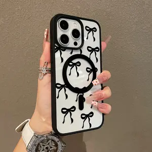 Premium Magnetic Case for iPhone11/12/13/14/15/16/promax Black bow y2k cased MagSafe Ready, Anti-Fall,Springtok,and Ultra-Thin Design |     Perfect for Everyday Use Protector Screen Protector Aesthetic Resistance Cover Protection