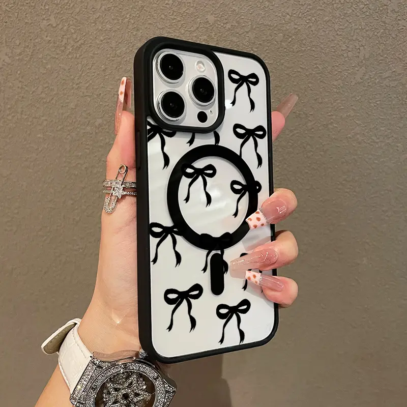 Premium Magnetic Case for iPhone11/12/13/14/15/16/promax Black bow y2k cased MagSafe Ready, Anti-Fall,Springtok,and Ultra-Thin Design |       Perfect for Everyday Use Protector Screen Protector Aesthetic Resistance Cover Protection