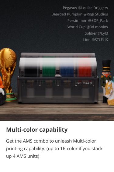 Bambu Lab P1S 3D Printer, P1S Combo (with AMS), Support Up to 16 Colors/Multi Materials, 500mm/s Fast Printing & High Precision, CoreXY & Auto Bed Leveling, Ready-to-Use FDM 3D Printers Large Print Size Bambu Lab P1S 3D Printer, P1S Combo (with AMS), Support Up to 16 Colors/Multi Materials, 500mm/s Fast Printing & High Precision, CoreXY & Auto Bed Leveling, Ready-to-Use FDM 3D Printers Large Print Size