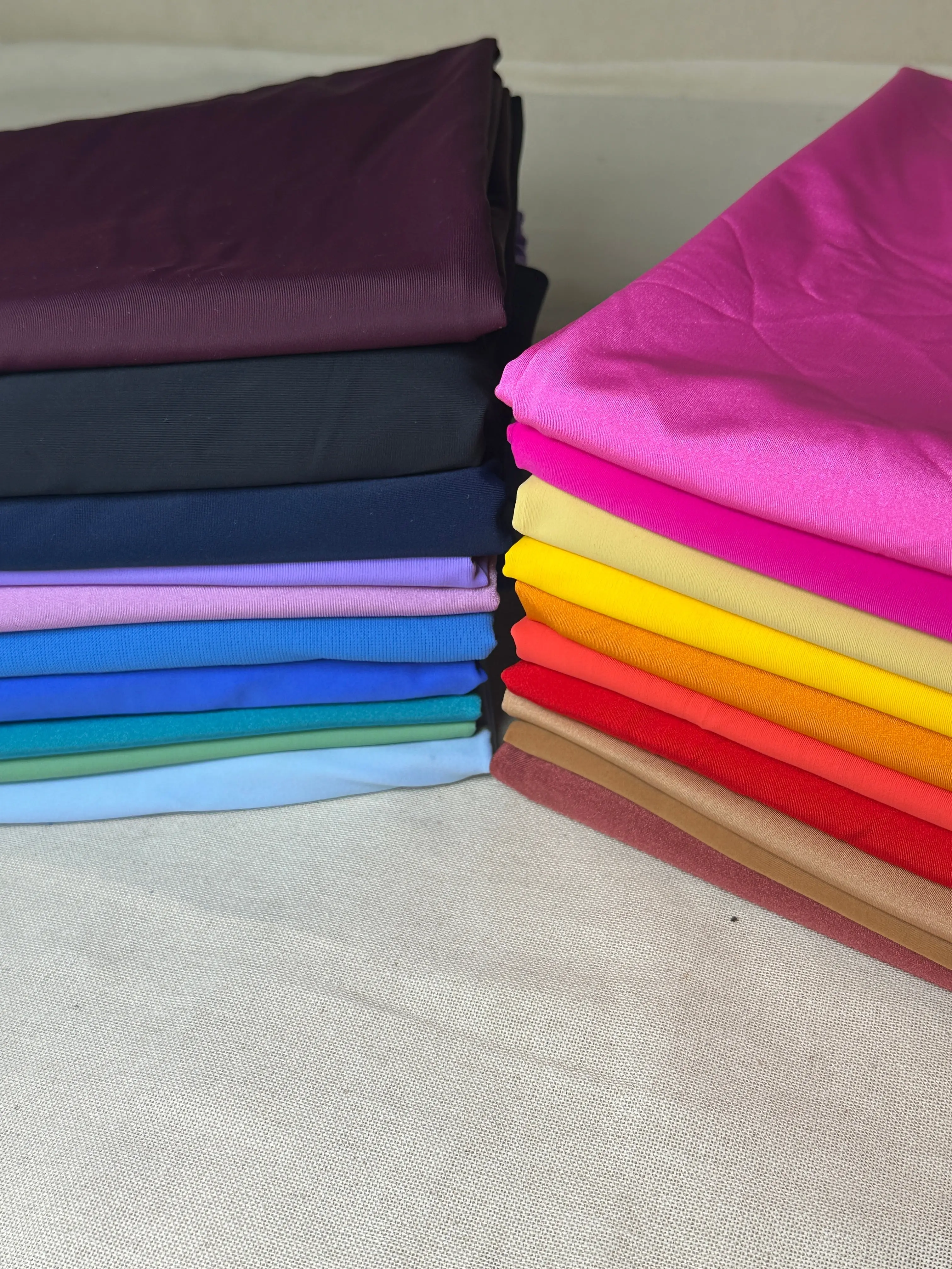 Premium-Quality Eco-Friendly Nylon-Spandex Jersey Knit Swimwear Fabric, 60 in Width, Solid Colors (Light-Purple, Navy-Blue, Neon-Pink, Orange), Sold per Yard, 60 Inches
