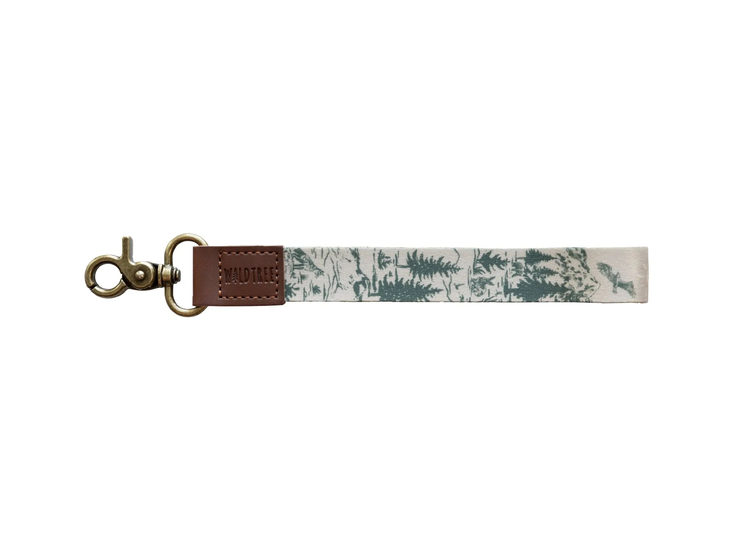 Woodland Landscape Wristlet Keychain - Polyester & PU Leather Keychain for Wallets Phones & More