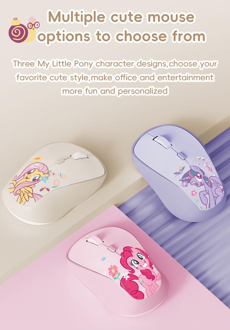 My Little Pony M02 Wireless Mouse Ergonomic Design 2.4 GHz Silent Operation Adjustable DPI Portable Universal Gift for Birthdays Valentine's Day Pink Stickers Slim Mouse TikTokShopHolidayHaul