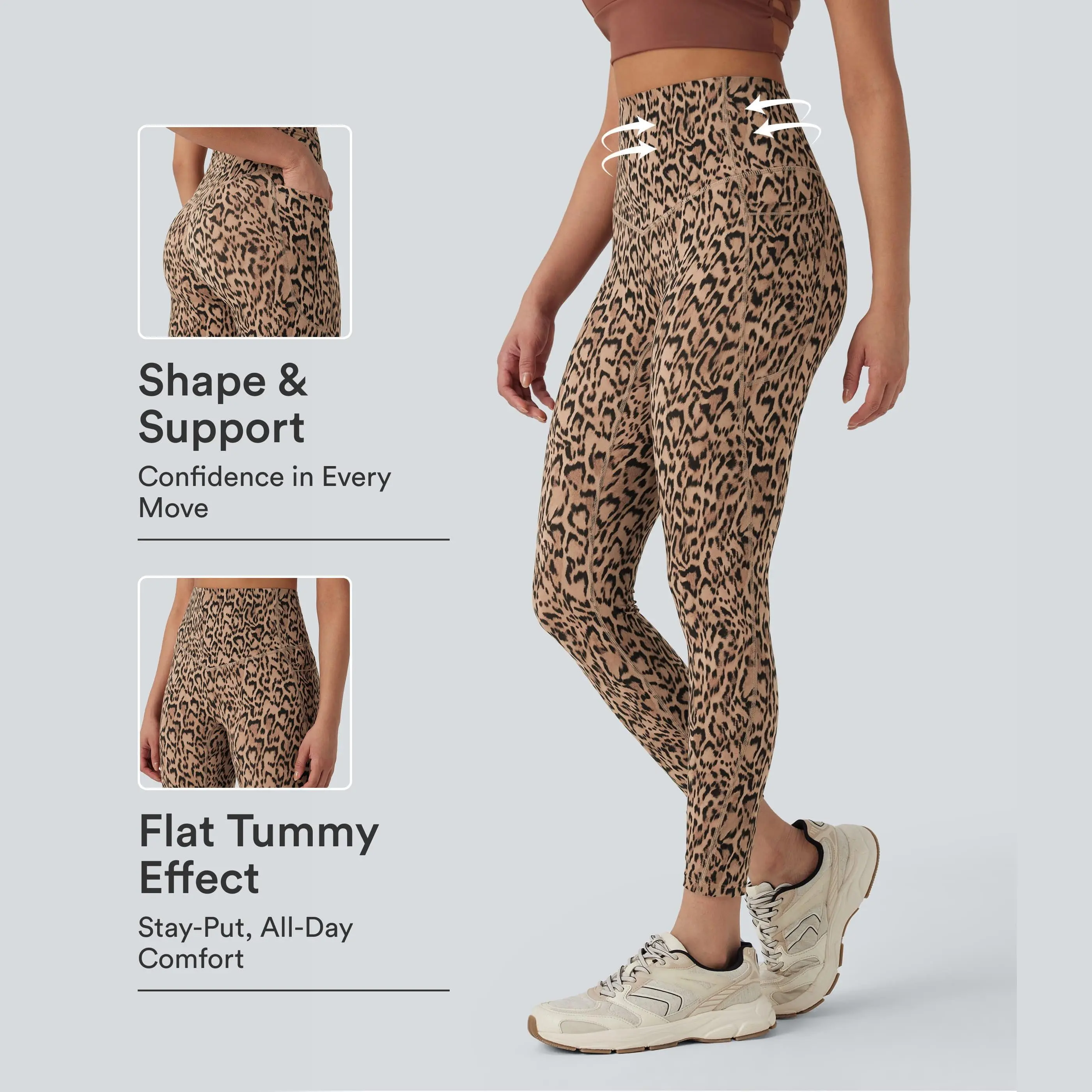 Halara UltraSculpt Leopard Print High Waisted Tummy Control Yoga Leggings with Pockets Halara UltraSculpt Leopard Print High Waisted Tummy Control Yoga Leggings with Pockets