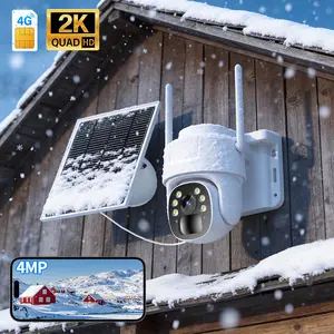 4G LTE Solar Cellular Security Camera Outdoor, No WiFi Needed, Wireless Solar Powered Camera Built-in eSIM, Night Vision, PTZ Live View, Motion Detection, 2-Way Audio, for Farm, Ranch, Yard, RV & Remote Areas