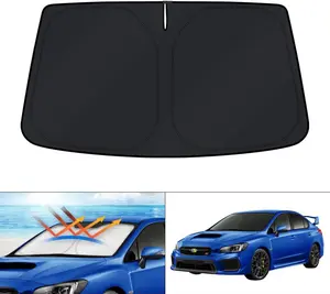 Canvcle Custom Fit Windshield Sun Shade for 2017-2023 Subaru Impreza WRX Sedan Hatchback STI 240T Reflective Fabric Foldable UV Rays Protector Silver Black