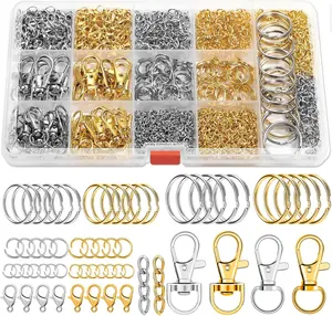 PAXCOO 990PCS Keychain Making Kit, Keychain Craft Supplies Including Key Chain Hooks, Lobster Clasps, Key Rings and Jump Rings for Key Chain Making and Jewelry Making