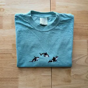 Orca Pod Embroidered Comfort Colors Tee